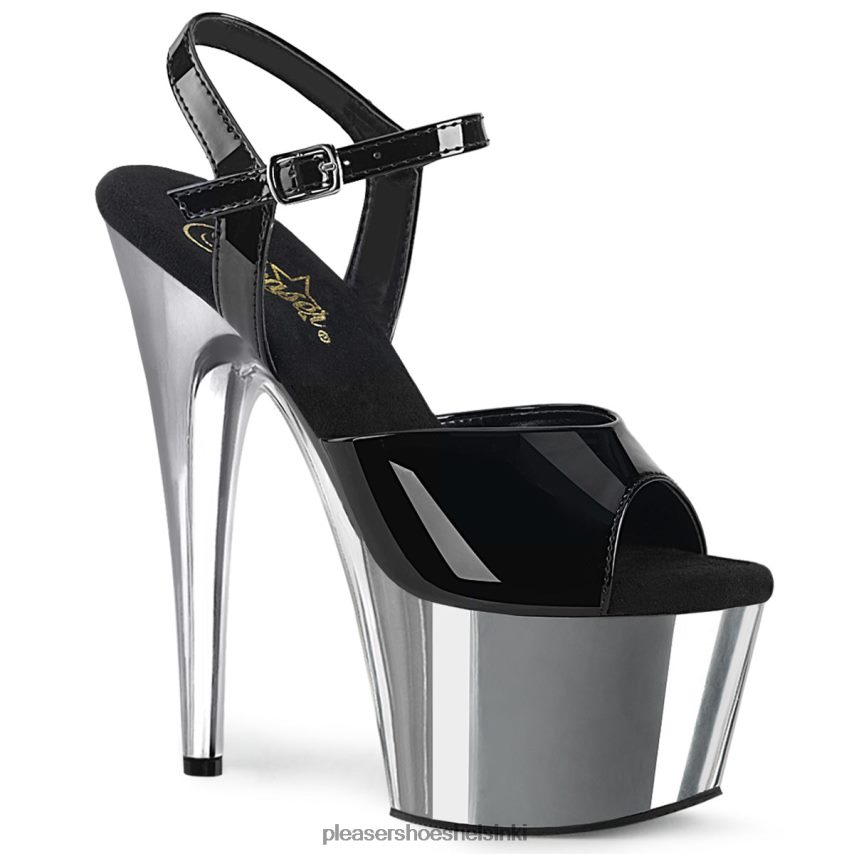 adore-709 0J06FH66 musta/hopea kromi Pleaser Shoes