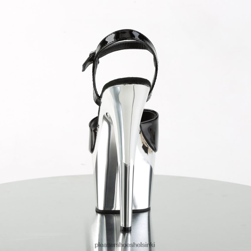 adore-709 0J06FH66 musta/hopea kromi Pleaser Shoes