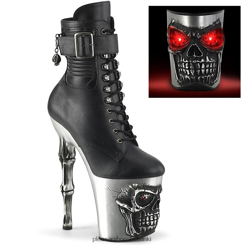 rapture-1020str-lt 0J06FH183 musta keinonahka/hopea Pleaser Shoes