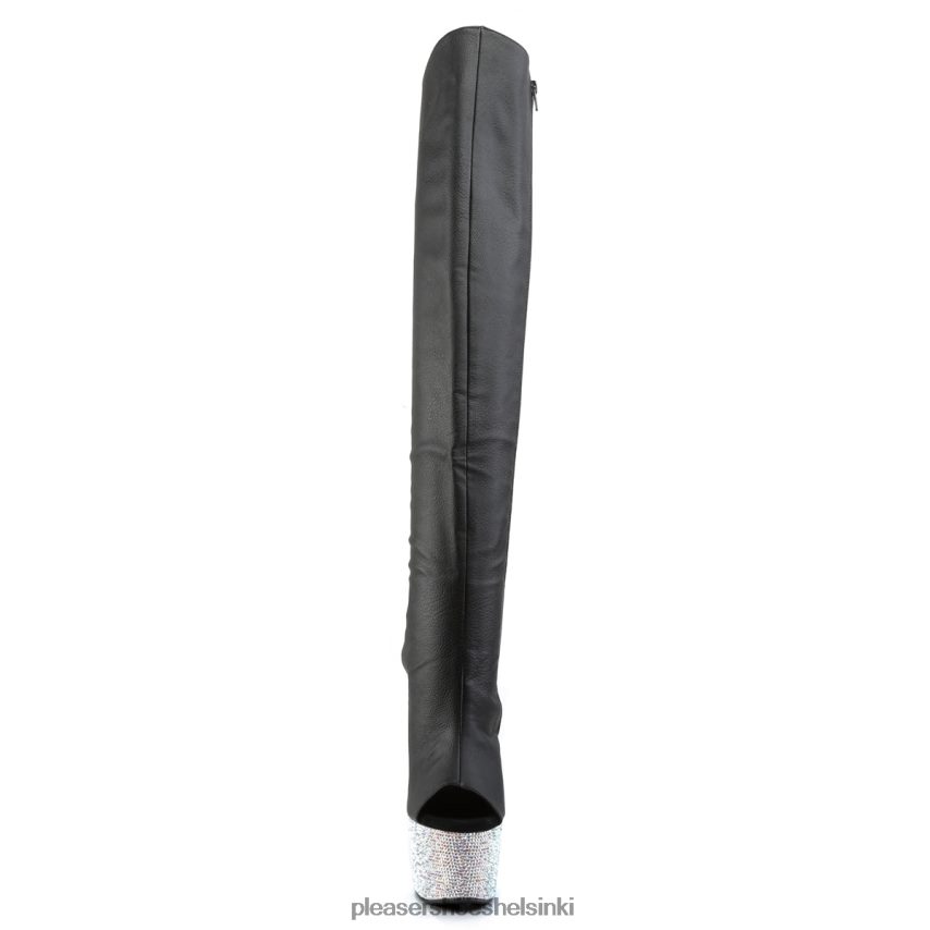 jalokivi-3019dm-7 0J06FH271 musta keinonahka/hopea Pleaser Shoes