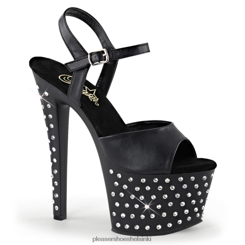 tähtipöly-709 0J06FH526 musta keinonahka/musta Pleaser Shoes