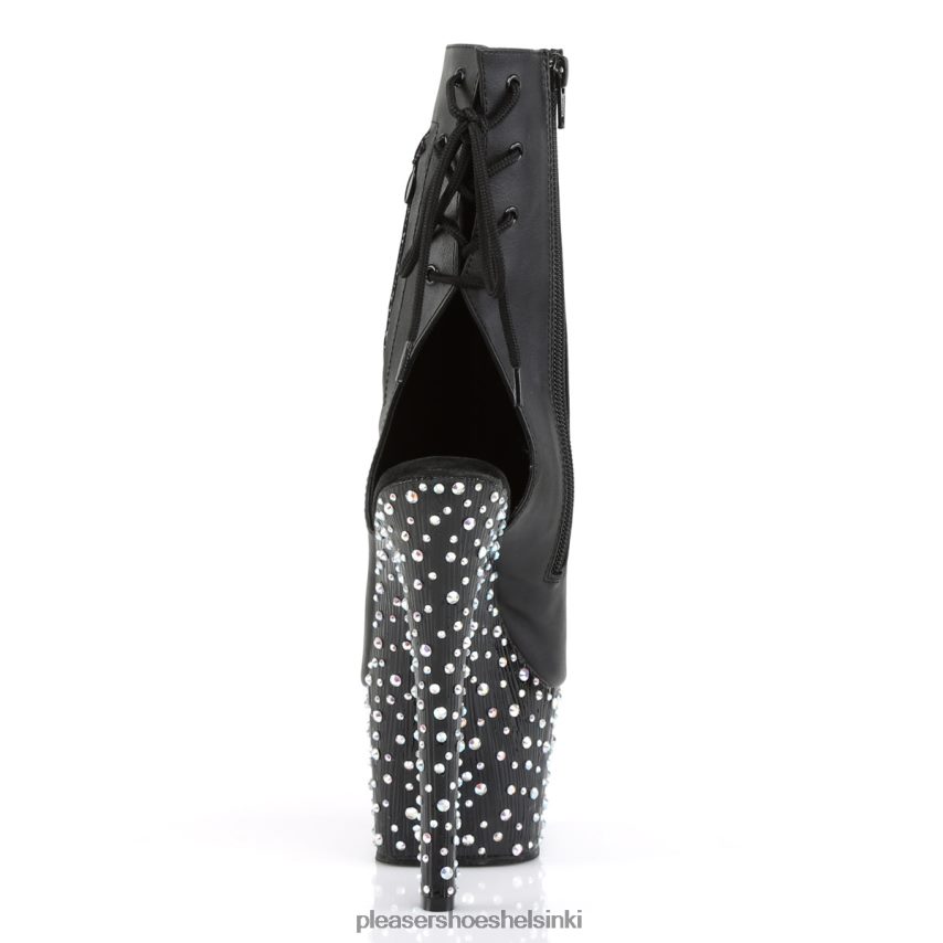 tähtitanssi-1018-7 0J06FH512 musta keinonahka/hopea Pleaser Shoes